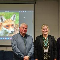 Winners of the 2025-2030 Galway City Hall Biodiversity Plan Michael Gaugh and Martin Whyte with Paula Kearney from City Hall.  Missing from photograph is Ger Kavanagh