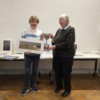 Ann Sweeney presenting the Sweeney cup to Patricia Donohue
